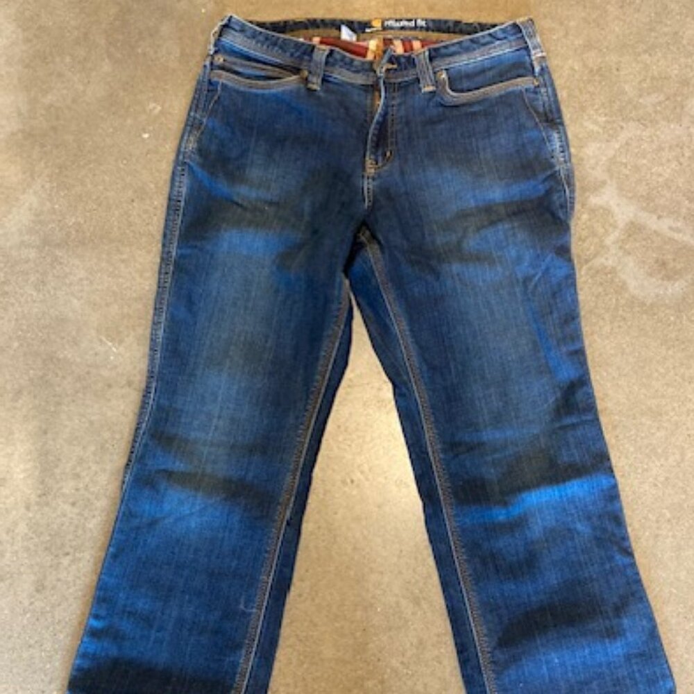 Carhartt Relaxed Fit Flannel Lined Jeans Womens 10